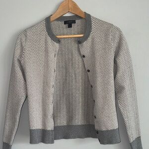 J. Crew Gray Chevron Cardigan